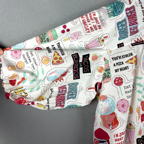 Zara Graphic Print Tunic Top Womens Small Oversized Balloon Sleeve Colorful Art - Picture 12 of 13